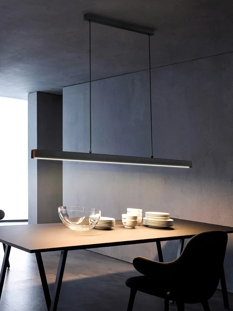 Modernes Nordisches LED Linear Kronleuchter Bürotauglich für Esszimmer und Büro