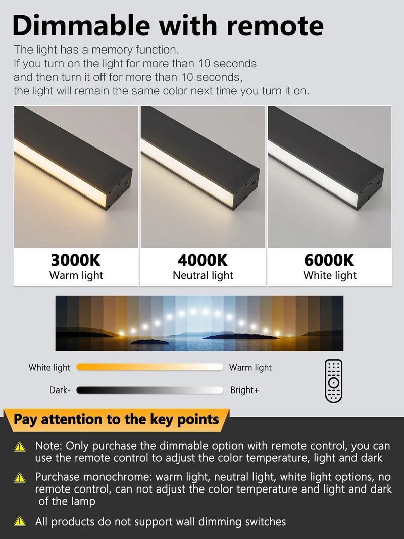 Nordische LED Lichtleiste Deckenleuchte für Küche und Wohnzimmer 60–200cm
