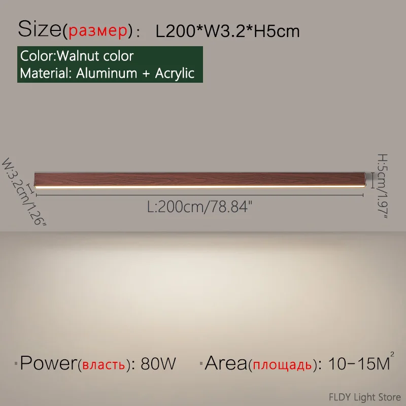 Nordische LED Lichtleiste Deckenleuchte für Küche und Wohnzimmer 60–200cm
