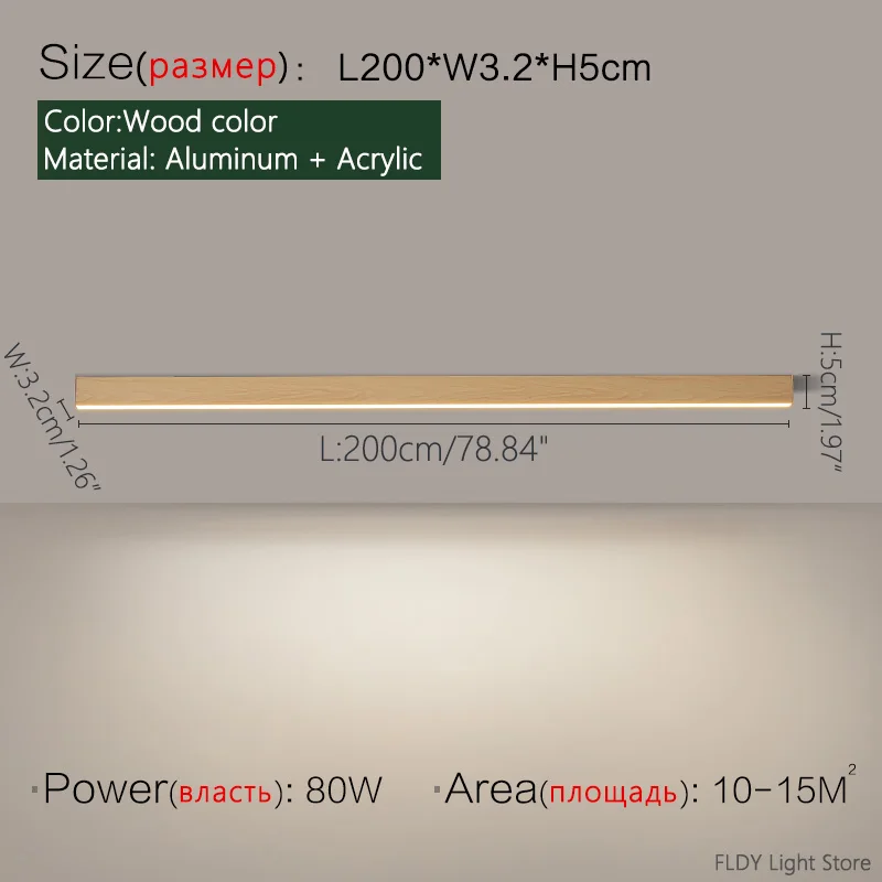 Nordische LED Lichtleiste Deckenleuchte für Küche und Wohnzimmer 60–200cm