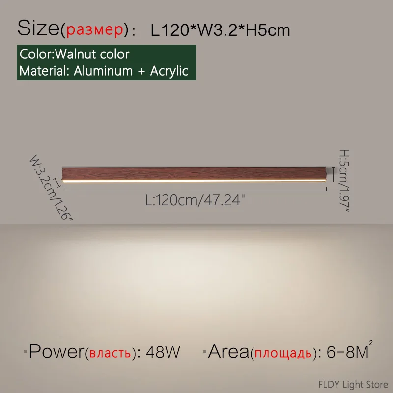 Nordische LED Lichtleiste Deckenleuchte für Küche und Wohnzimmer 60–200cm