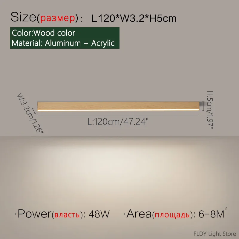 Nordische LED Lichtleiste Deckenleuchte für Küche und Wohnzimmer 60–200cm