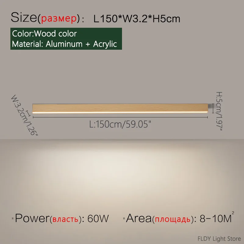 Nordische LED Lichtleiste Deckenleuchte für Küche und Wohnzimmer 60–200cm