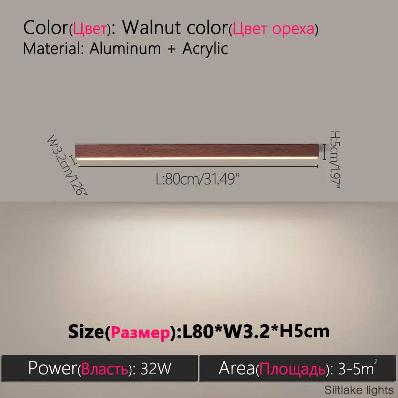Minimalistisches LED Lichtband Deckenleuchte für Wohnzimmer und Büro 40–120cm