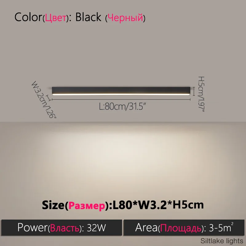 Minimalistisches LED Lichtband Deckenleuchte für Wohnzimmer und Büro 40–120cm