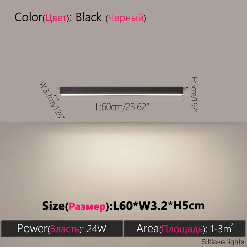 Minimalistisches LED Lichtband Deckenleuchte für Wohnzimmer und Büro 40–120cm