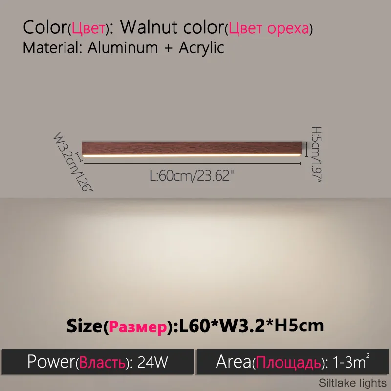 Minimalistisches LED Lichtband Deckenleuchte für Wohnzimmer und Büro 40–120cm
