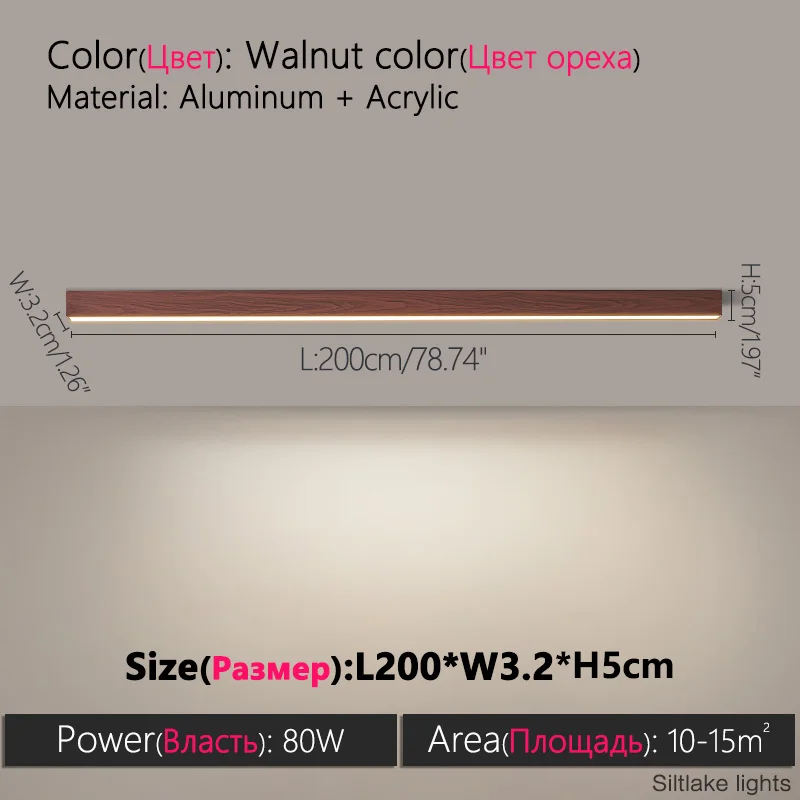 Minimalistisches LED Lichtband Deckenleuchte für Wohnzimmer und Büro 40–120cm