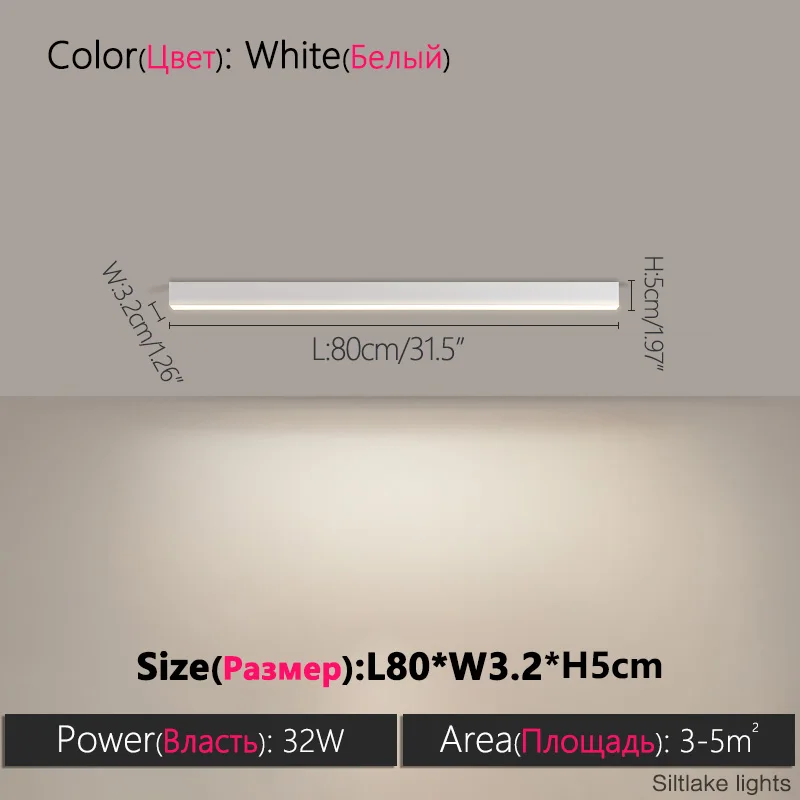 Minimalistisches LED Lichtband Deckenleuchte für Wohnzimmer und Büro 40–120cm