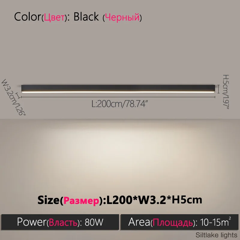 Minimalistisches LED Lichtband Deckenleuchte für Wohnzimmer und Büro 40–120cm