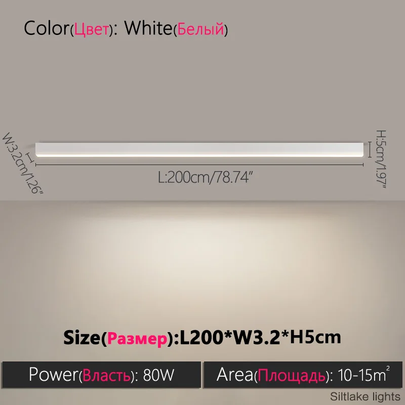 Minimalistisches LED Lichtband Deckenleuchte für Wohnzimmer und Büro 40–120cm