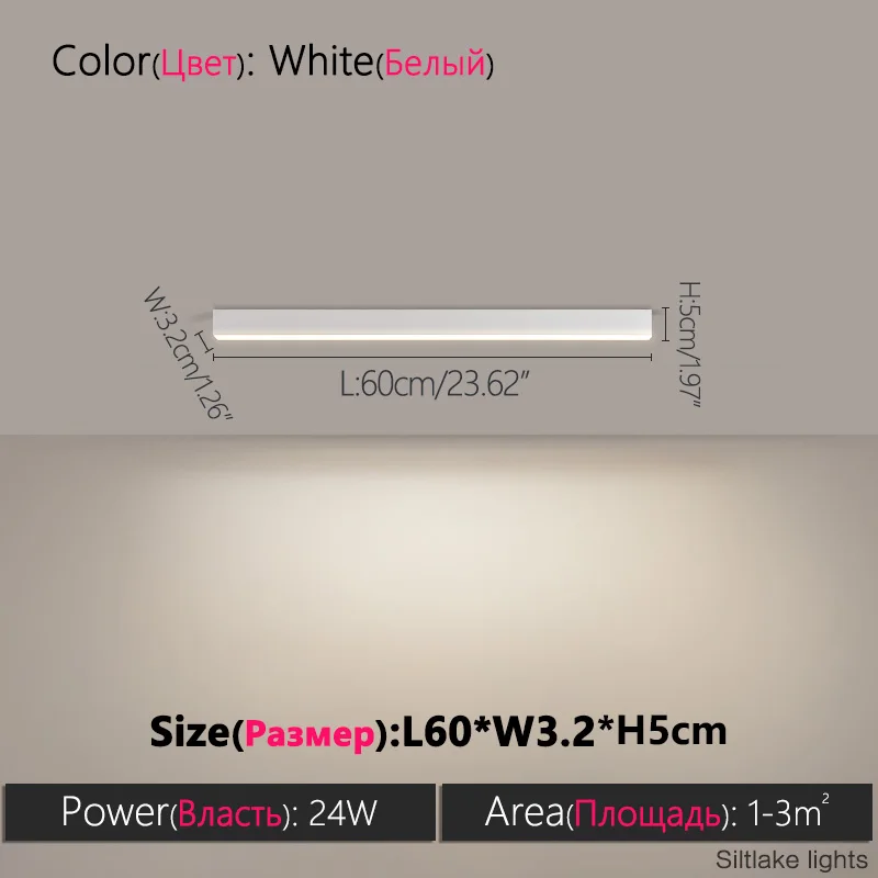 Minimalistisches LED Lichtband Deckenleuchte für Wohnzimmer und Büro 40–120cm
