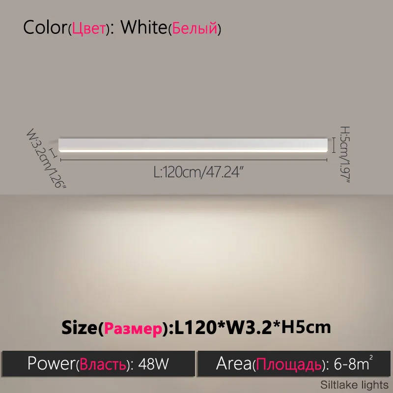 Minimalistisches LED Lichtband Deckenleuchte für Wohnzimmer und Büro 40–120cm