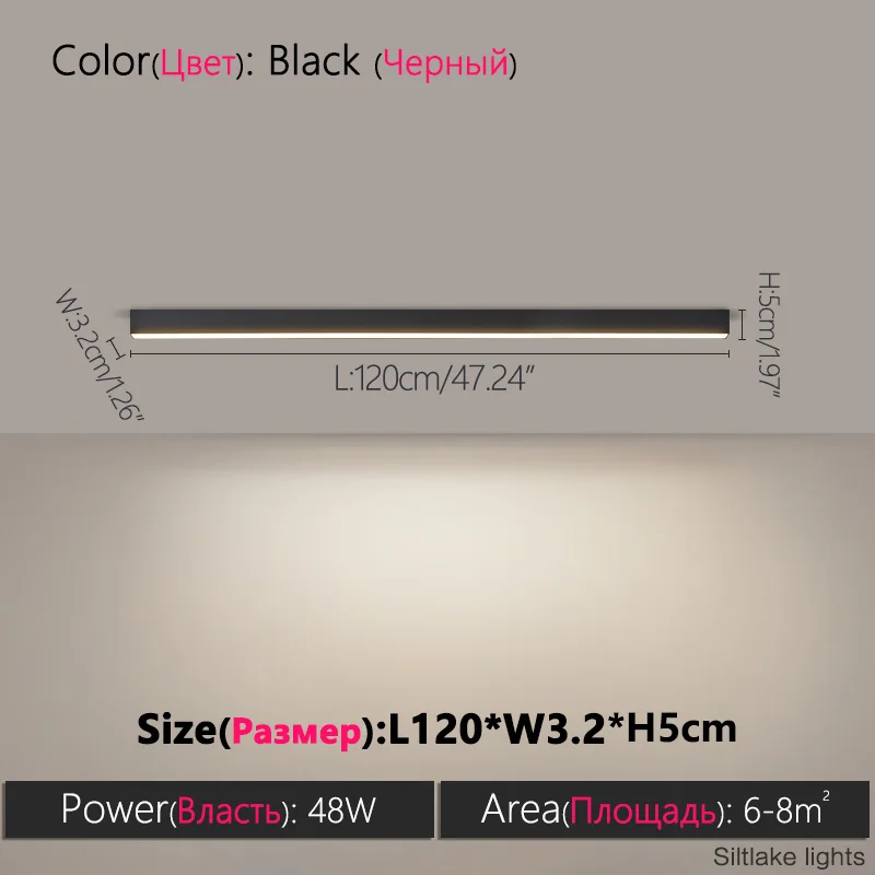 Minimalistisches LED Lichtband Deckenleuchte für Wohnzimmer und Büro 40–120cm