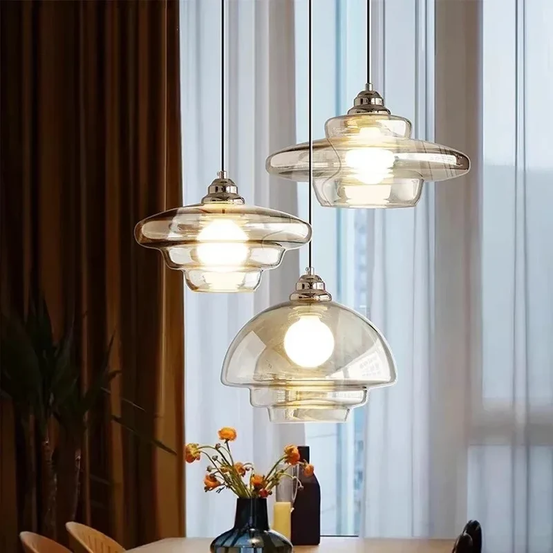 Nordische Glas Pendelleuchte Klar für Studio Apartment und Kleinwohnung Modern