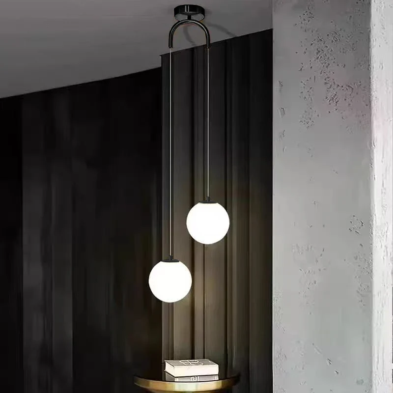 Nordische Glas Kugelleuchte Pendelleuchte Messing für Wohnzimmer und Flur Klassisch