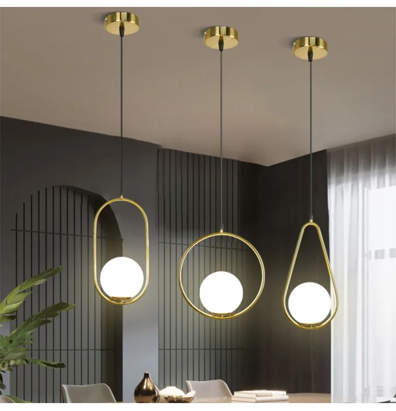 Nordische Glas Kugelleuchte Pendelleuchte Messing für Wohnzimmer und Flur Klassisch