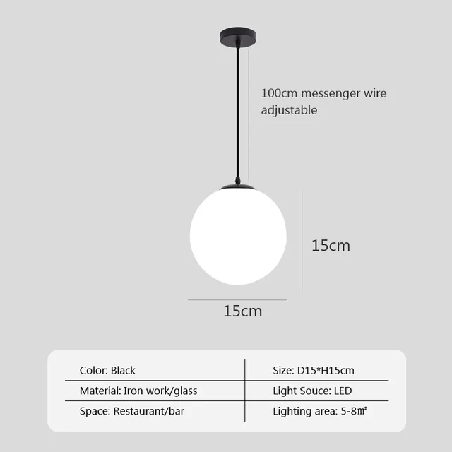 Nordische Glas Kugelleuchte Pendelleuchte Messing für Wohnzimmer und Flur Klassisch