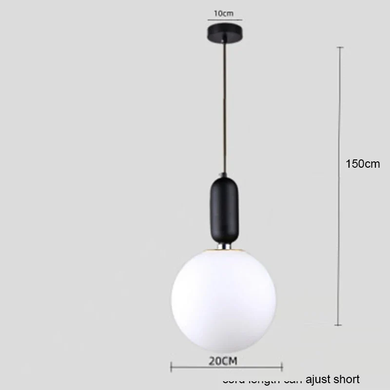 Nordische Glas Kugelleuchte Pendelleuchte Messing für Wohnzimmer und Flur Klassisch