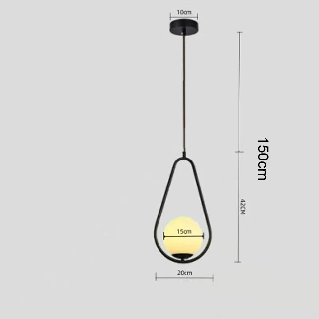 Nordische Glas Kugelleuchte Pendelleuchte Messing für Wohnzimmer und Flur Klassisch