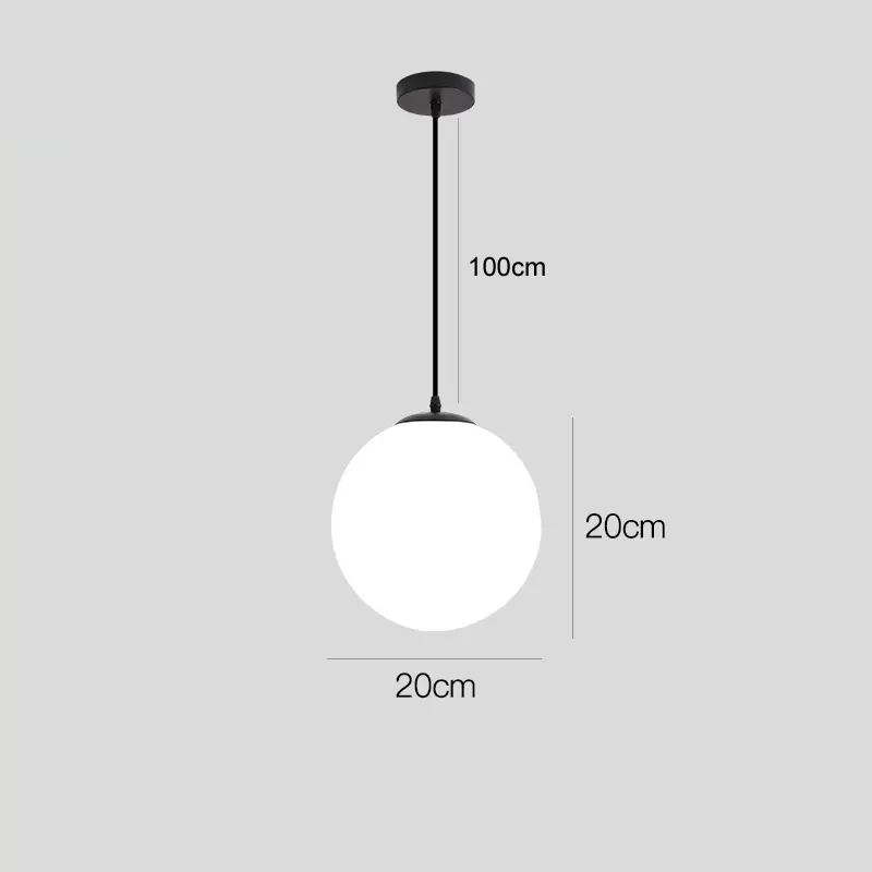 Nordische Glas Kugelleuchte Pendelleuchte Messing für Wohnzimmer und Flur Klassisch