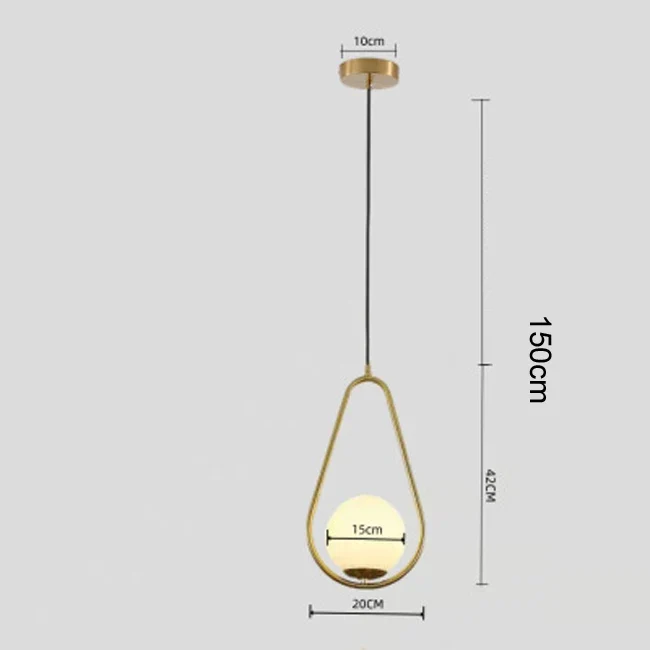 Nordische Glas Kugelleuchte Pendelleuchte Messing für Wohnzimmer und Flur Klassisch