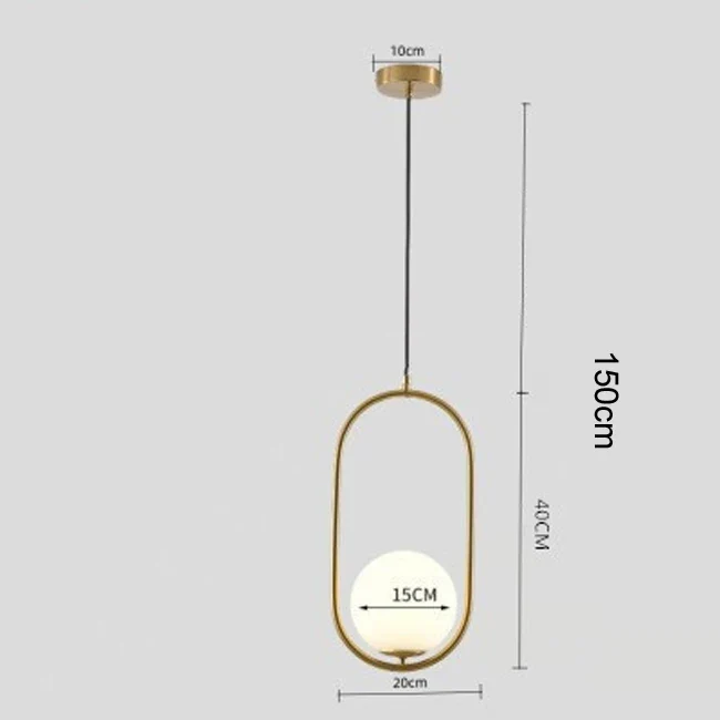 Nordische Glas Kugelleuchte Pendelleuchte Messing für Wohnzimmer und Flur Klassisch