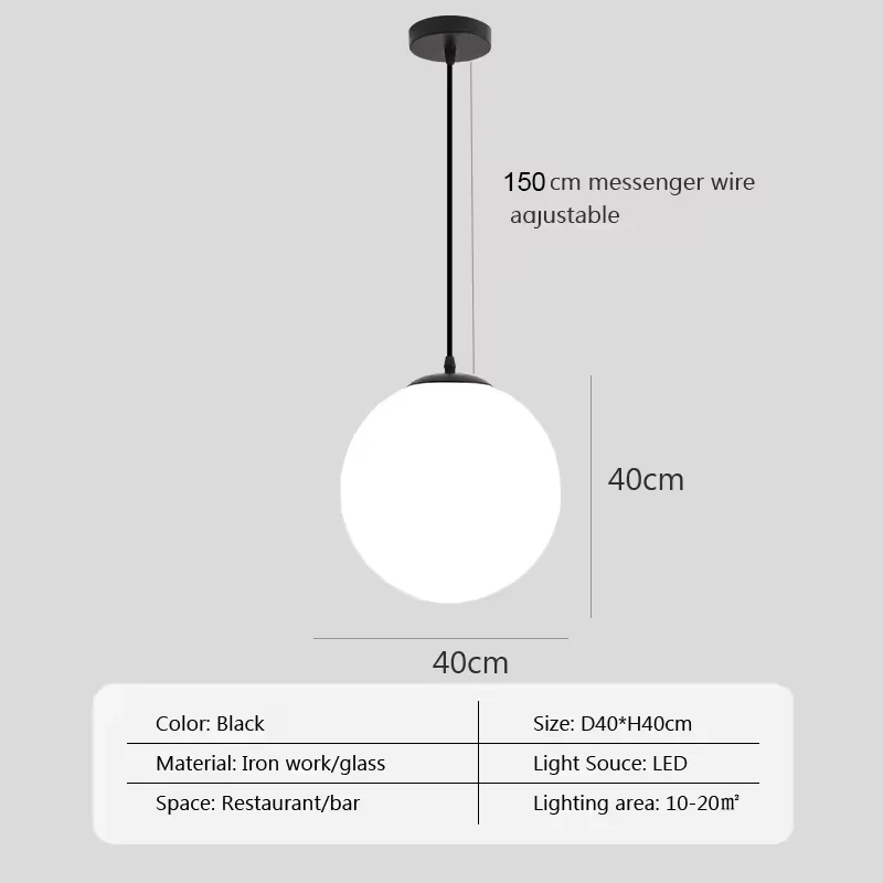 Nordische Glas Kugelleuchte Pendelleuchte Messing für Wohnzimmer und Flur Klassisch