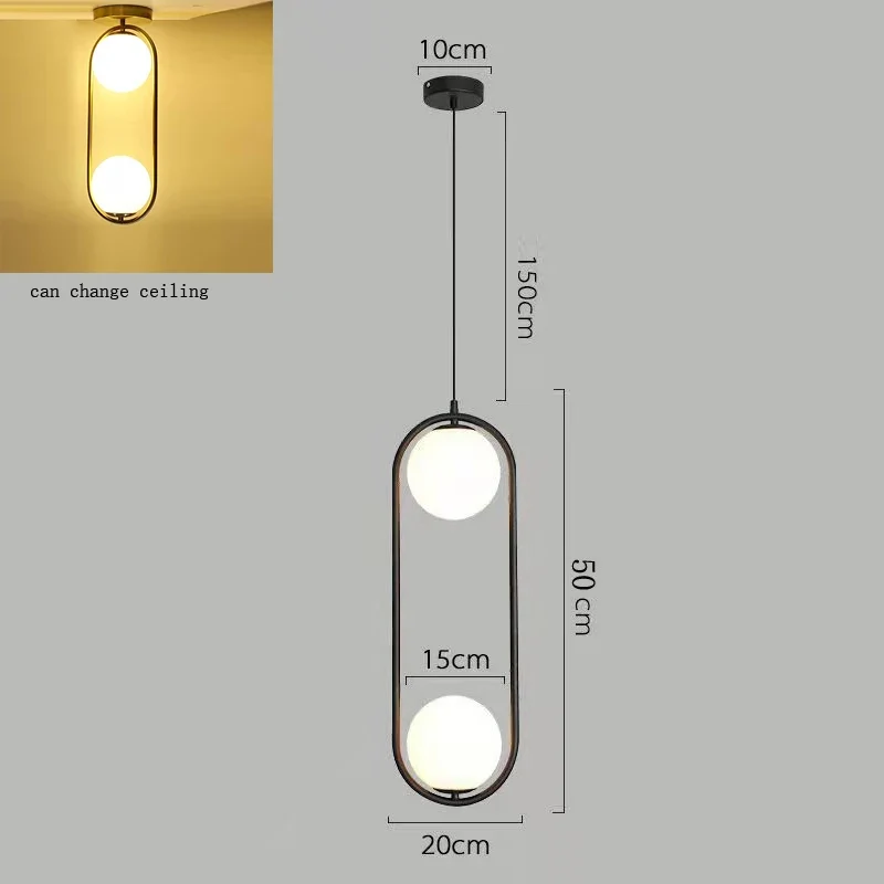 Nordische Glas Kugelleuchte Pendelleuchte Messing für Wohnzimmer und Flur Klassisch