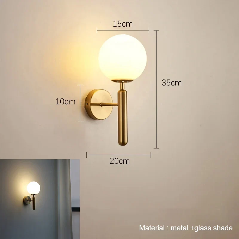 Nordische Glas Kugelleuchte Pendelleuchte Messing für Wohnzimmer und Flur Klassisch