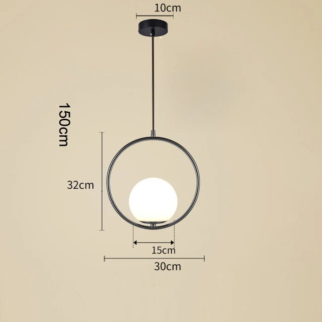 Nordische Glas Kugelleuchte Pendelleuchte Messing für Wohnzimmer und Flur Klassisch