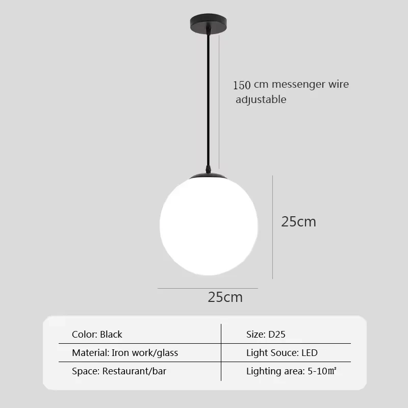 Nordische Glas Kugelleuchte Pendelleuchte Messing für Wohnzimmer und Flur Klassisch