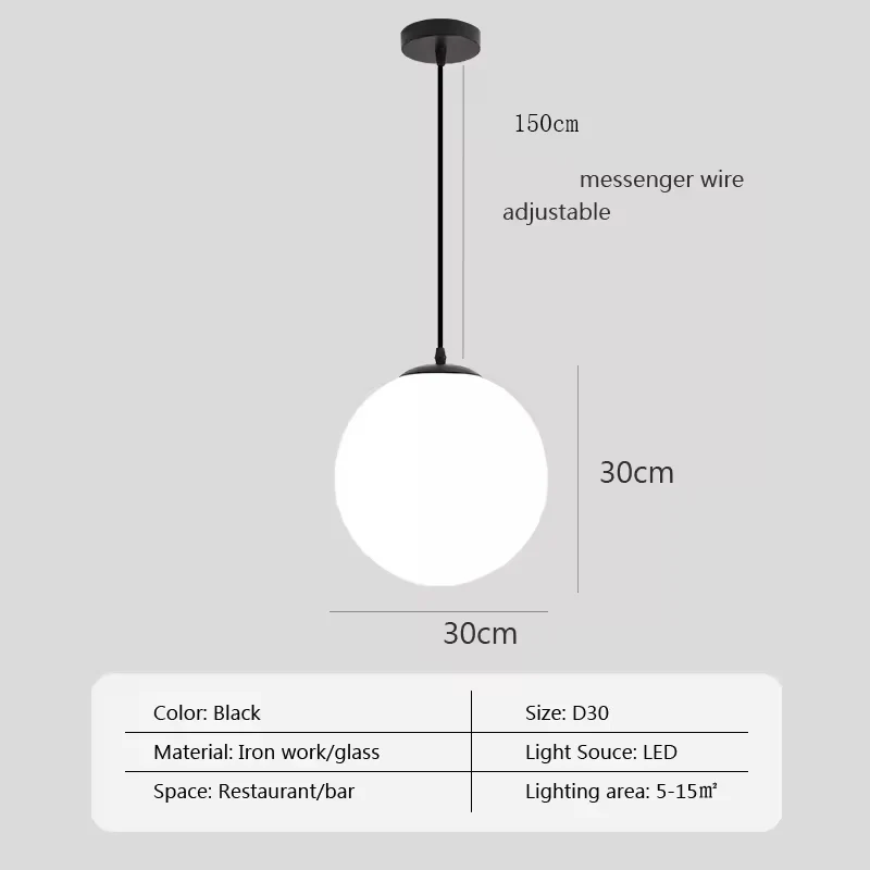 Nordische Glas Kugelleuchte Pendelleuchte Messing für Wohnzimmer und Flur Klassisch