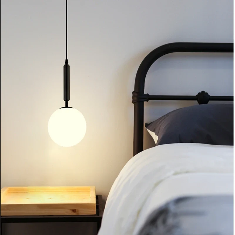 Modernes Nordisches Glas Kugelpendelleuchte Weiss für Küche und Esszimmer Frisch