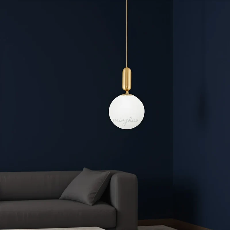Modernes Nordisches Glas Kugelpendelleuchte Weiss für Küche und Esszimmer Frisch