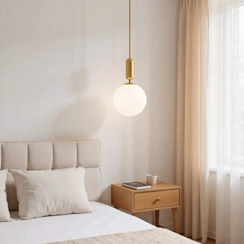 Modernes Nordisches Glas Kugelpendelleuchte Weiss für Küche und Esszimmer Frisch