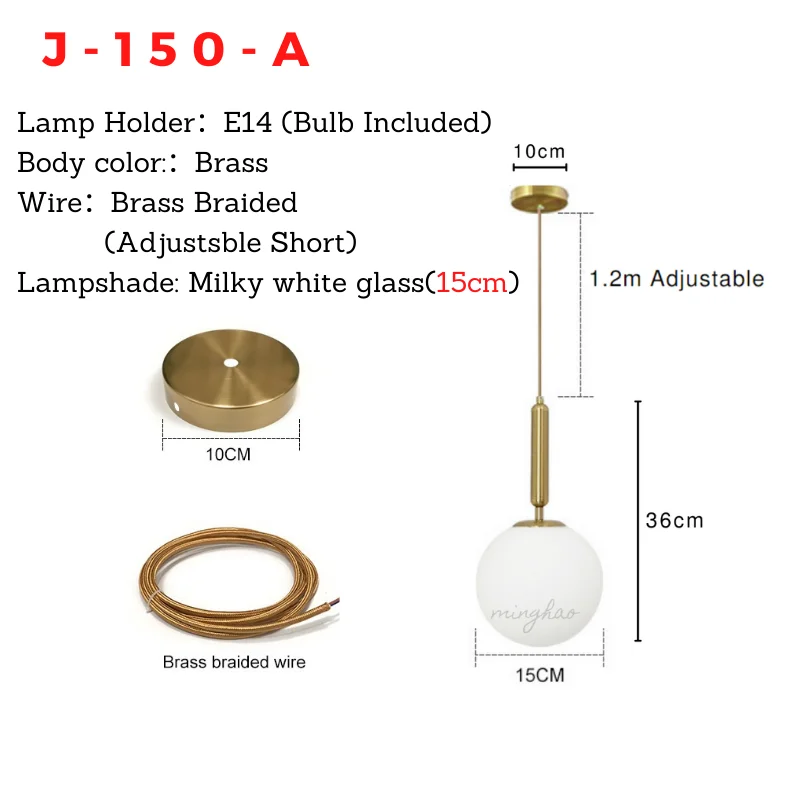 Modernes Nordisches Glas Kugelpendelleuchte Weiss für Küche und Esszimmer Frisch