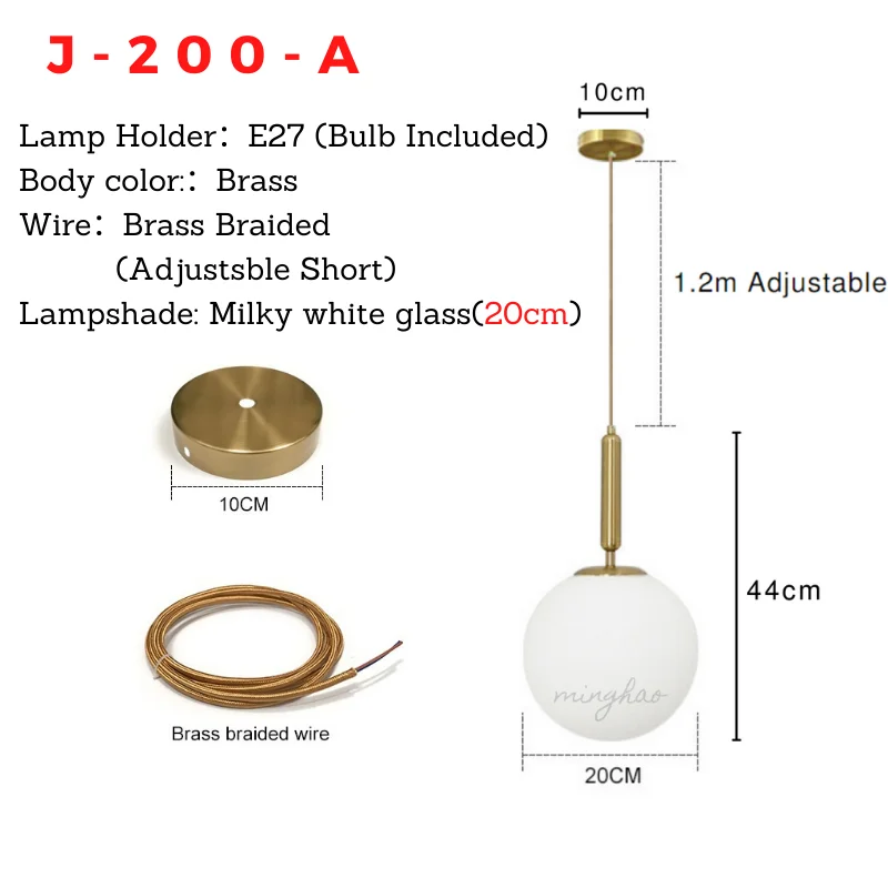 Modernes Nordisches Glas Kugelpendelleuchte Weiss für Küche und Esszimmer Frisch
