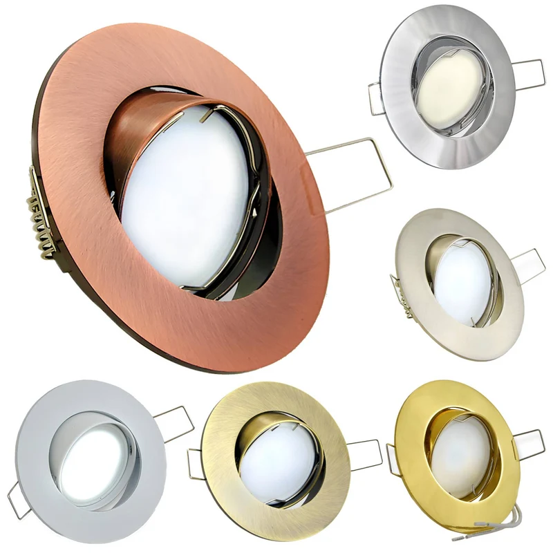 LED Einbaustrahler flach 3-6,5W Aluminium 230V Spot Einbauleuchte