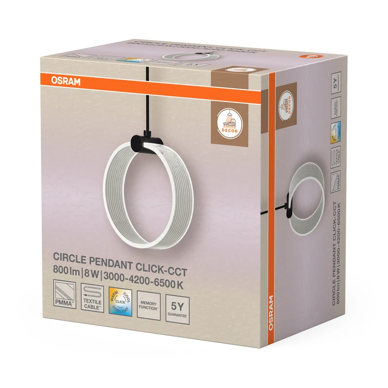 OSRAM DECOR Circle Pendelleuchte, 8W, Click CCT Black