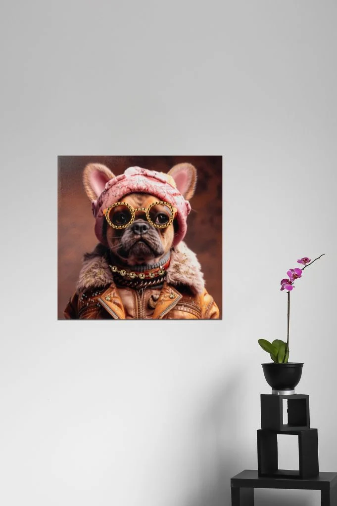 Deko Wandbild Hund 50x50cm in 2 Versionen