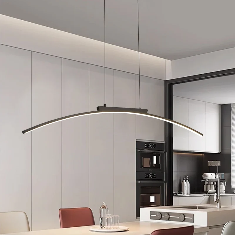 Modernes Bogen LED Pendelleuchte Schwenkbar für Über Dem Esstisch und Arbeitstisch