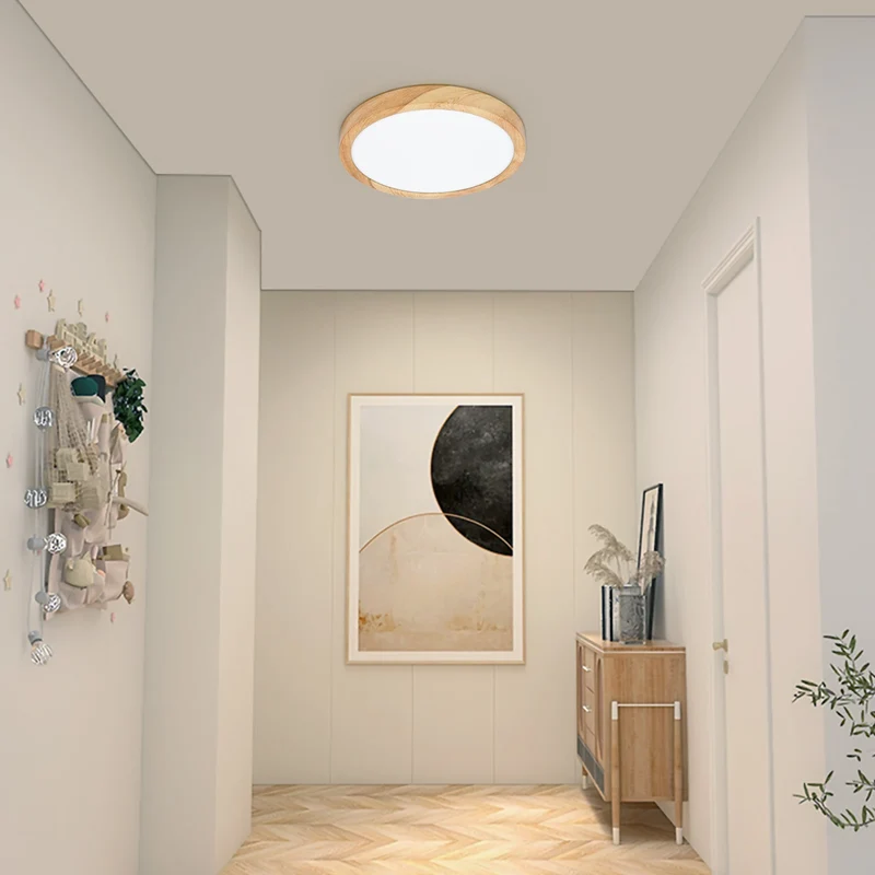 LED Deckenleuchte mit Holzoptik und Golddekor 18W–36W für alle Wohnräume