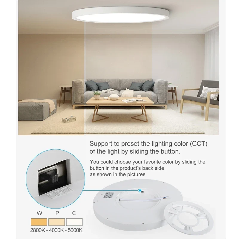 LED Deckenleuchte mit Holzoptik und Golddekor 18W–36W für alle Wohnräume