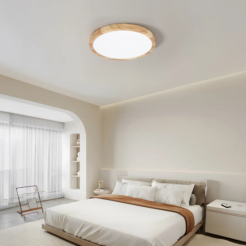 LED Deckenleuchte mit Holzoptik und Golddekor 18W–36W für alle Wohnräume