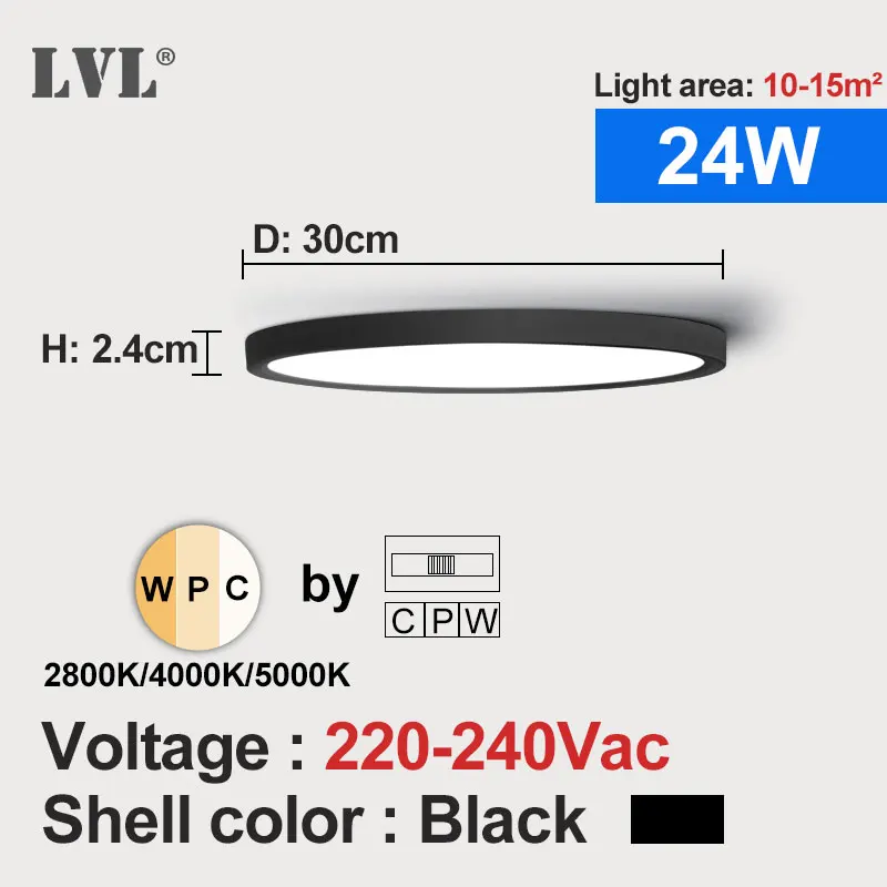 LED Deckenleuchte mit Holzoptik und Golddekor 18W–36W für alle Wohnräume