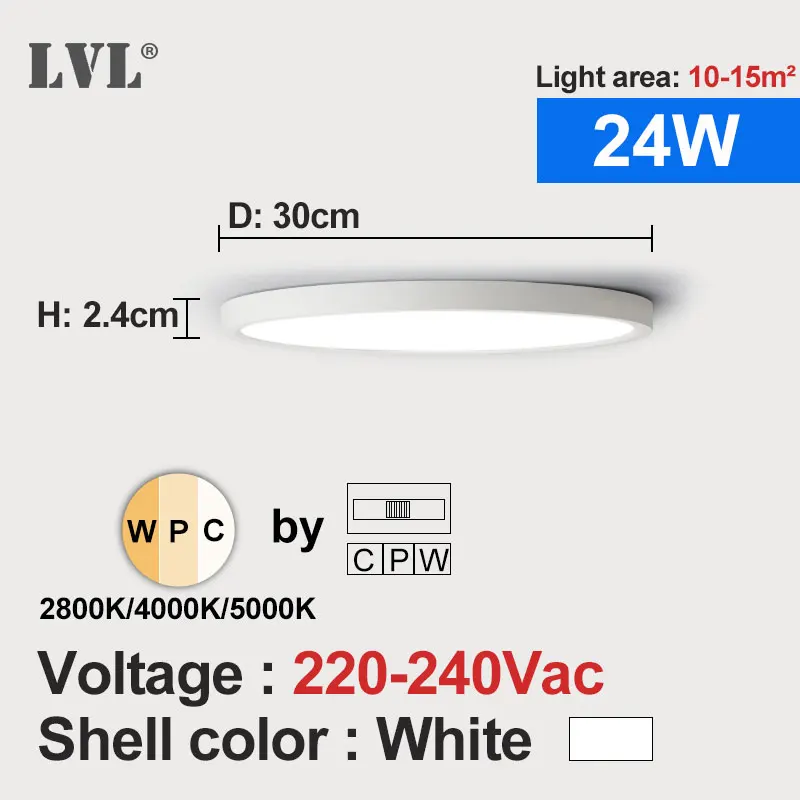 LED Deckenleuchte mit Holzoptik und Golddekor 18W–36W für alle Wohnräume