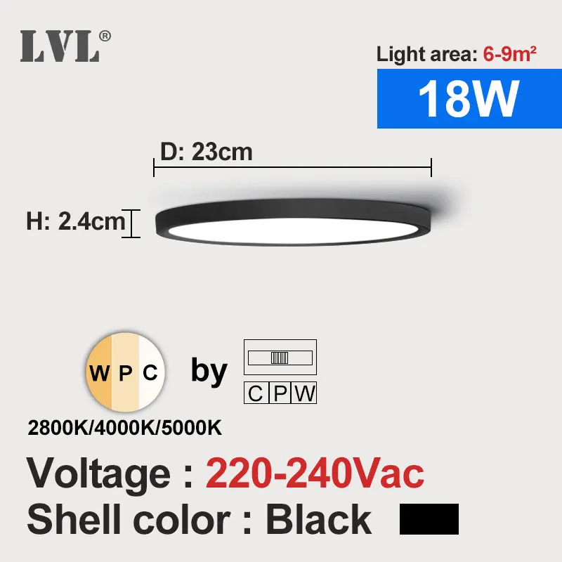 LED Deckenleuchte mit Holzoptik und Golddekor 18W–36W für alle Wohnräume