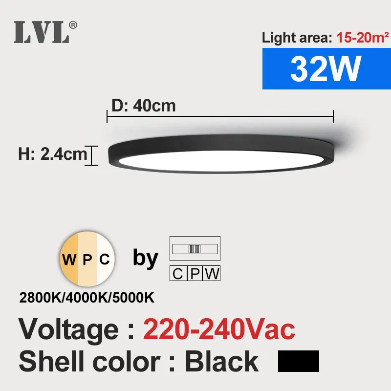 LED Deckenleuchte mit Holzoptik und Golddekor 18W–36W für alle Wohnräume