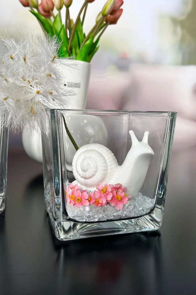 Dekoset Glas Alone mit Schnecke Berta